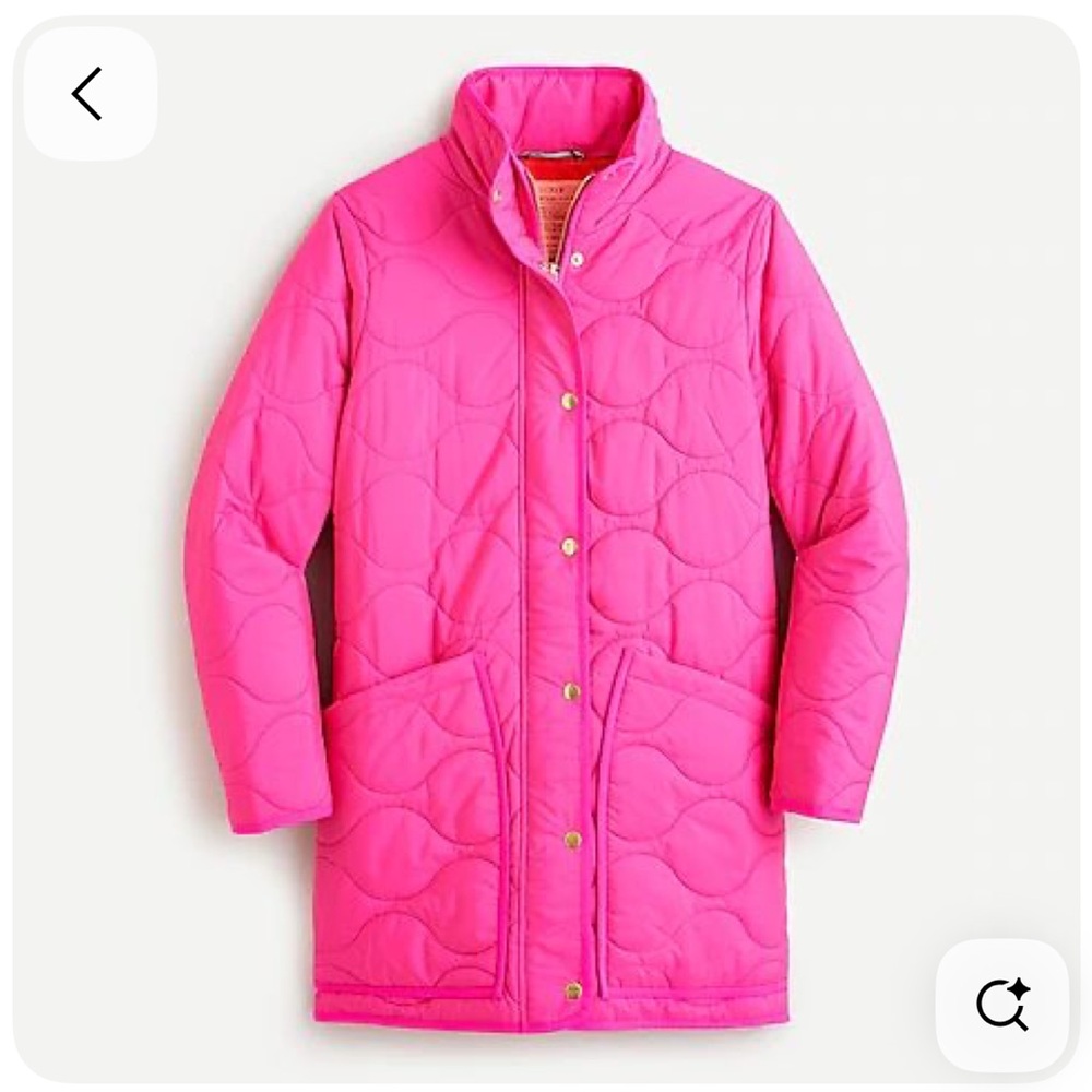 J. Crew Signature PrimaLoft Pink Puffer Coat